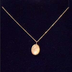 Moonstone pendant and real gold chain necklace